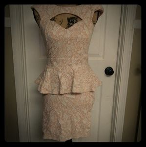 Lace Baby Pink Peplum Dress